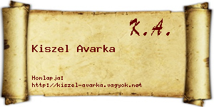 Kiszel Avarka névjegykártya